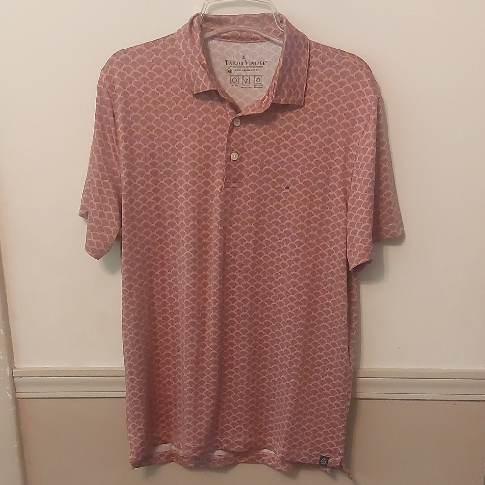 Tailor Vintage Dusty Rose Shells  UPF Recycle Polyester Jersey Polo Sz M